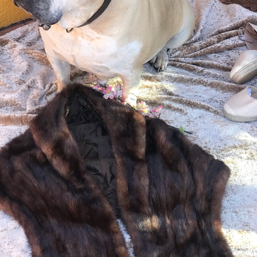 Shawl mink coat